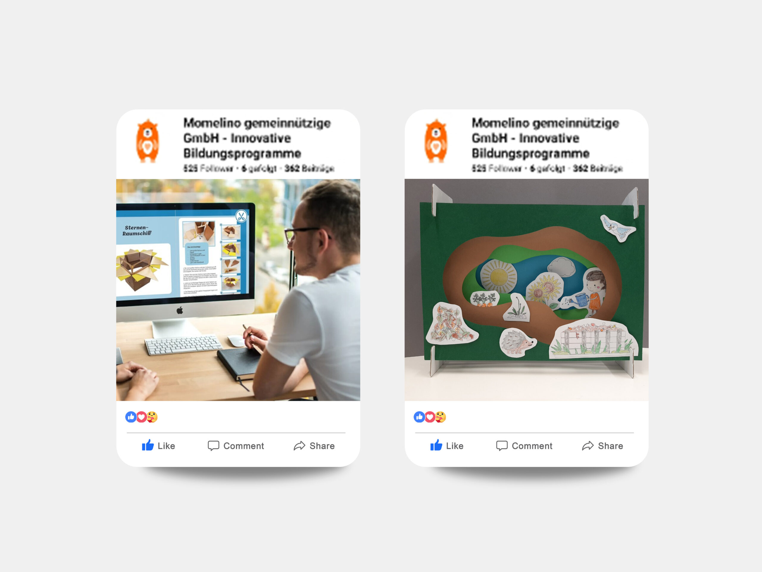 Screenshots von Social Media Beiträgen von Momelino